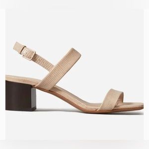 Everlane The Double-Strap Block Heel Sandal Sand Lizard 10.5